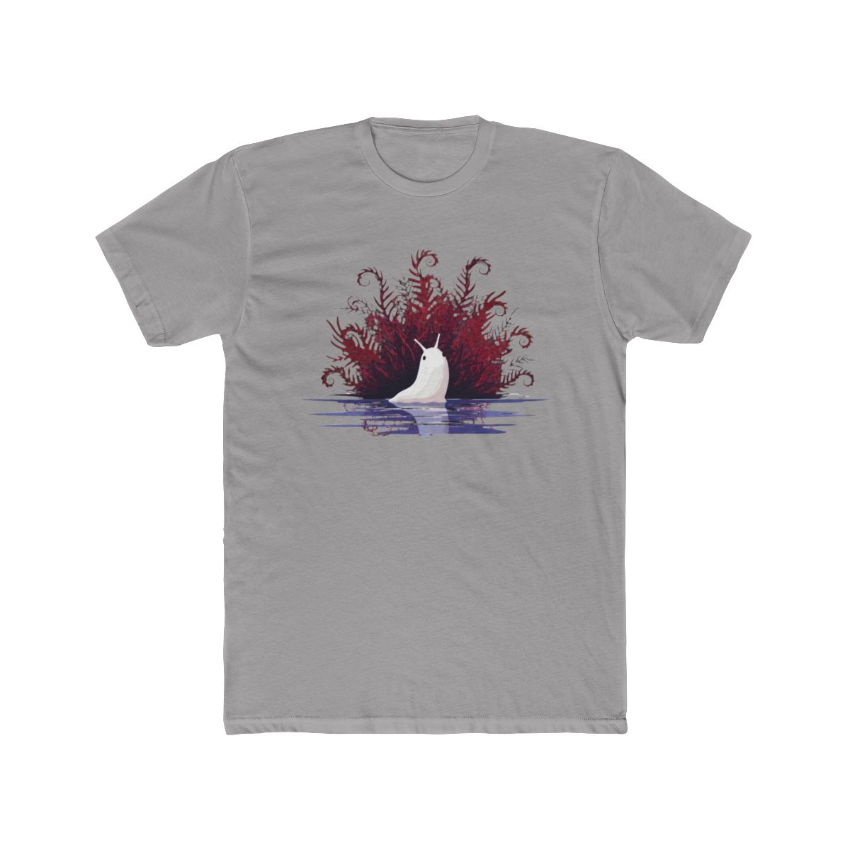 White Slug in Water with Red Ferns RAIN WORLD T Shirt - alternate angle 2, merchandise